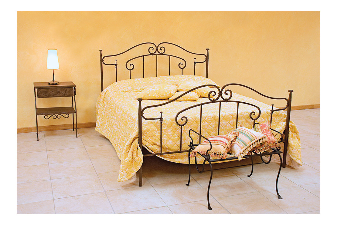 Double bed in wrought iron handcrafted - Buy Eliseo by Artigianfer Spello Italy