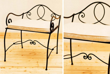 Compact hand-forged wrought iron bench romantic style - Acquista Fenice bench by Artigianfer Spello
