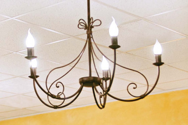 Handcrafted wrought iron five-arm and five-light chandelier - Buy Elios by Artigianfer Spello