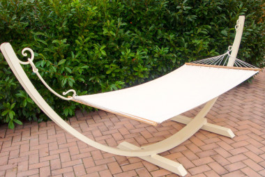 White hammock in hand-forged wrought iron - Buy Arca by Artigianfer Spello Italy