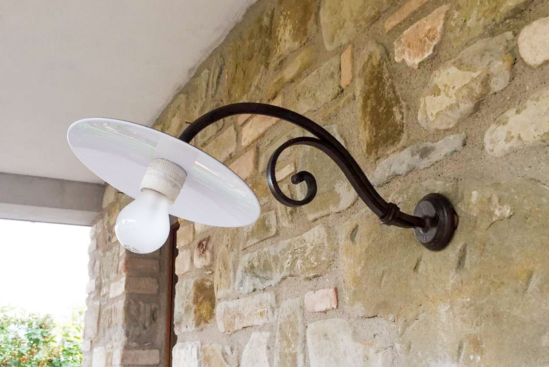 Hand-forged wrought iron outdoor wall lighting for home exteriors - Buy Brema by Artigianfer Spello Italy