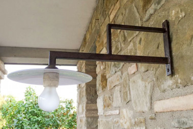 Hand forged wrought iron outdoor wall light with a modern design - Buy Manhattan by Artigianfer Spello Italy