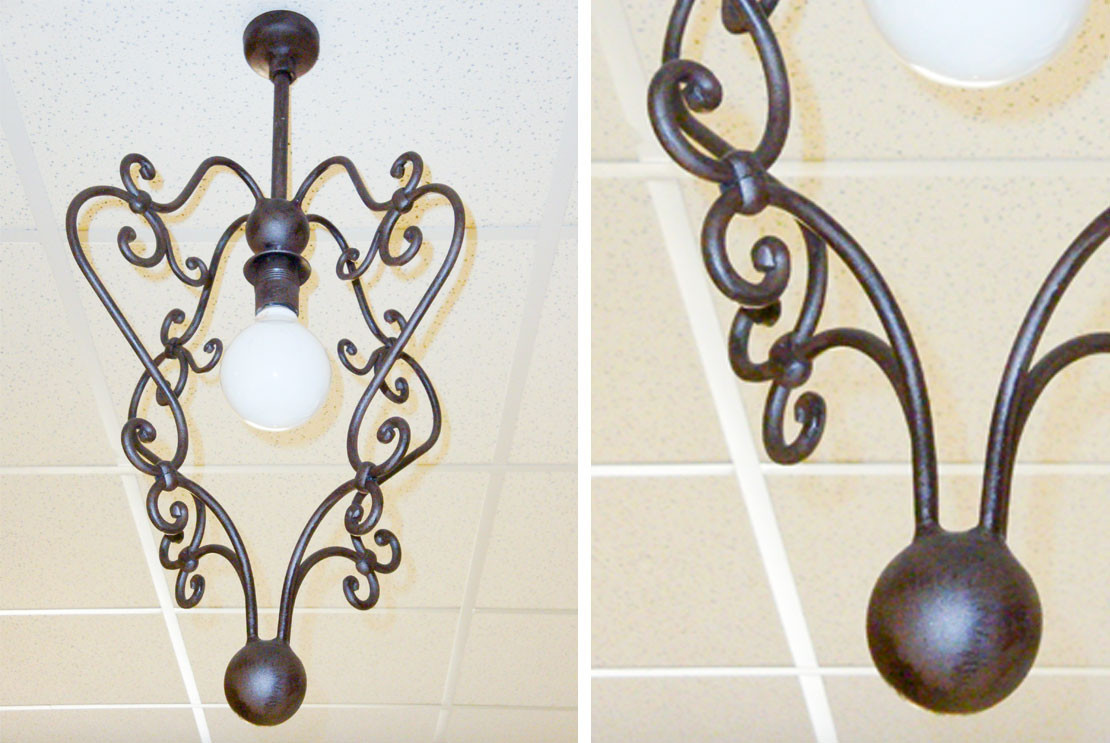 1-light hand-forged wrought iron chandelier with a unique design - Buy Aida by Artigianfer Spello