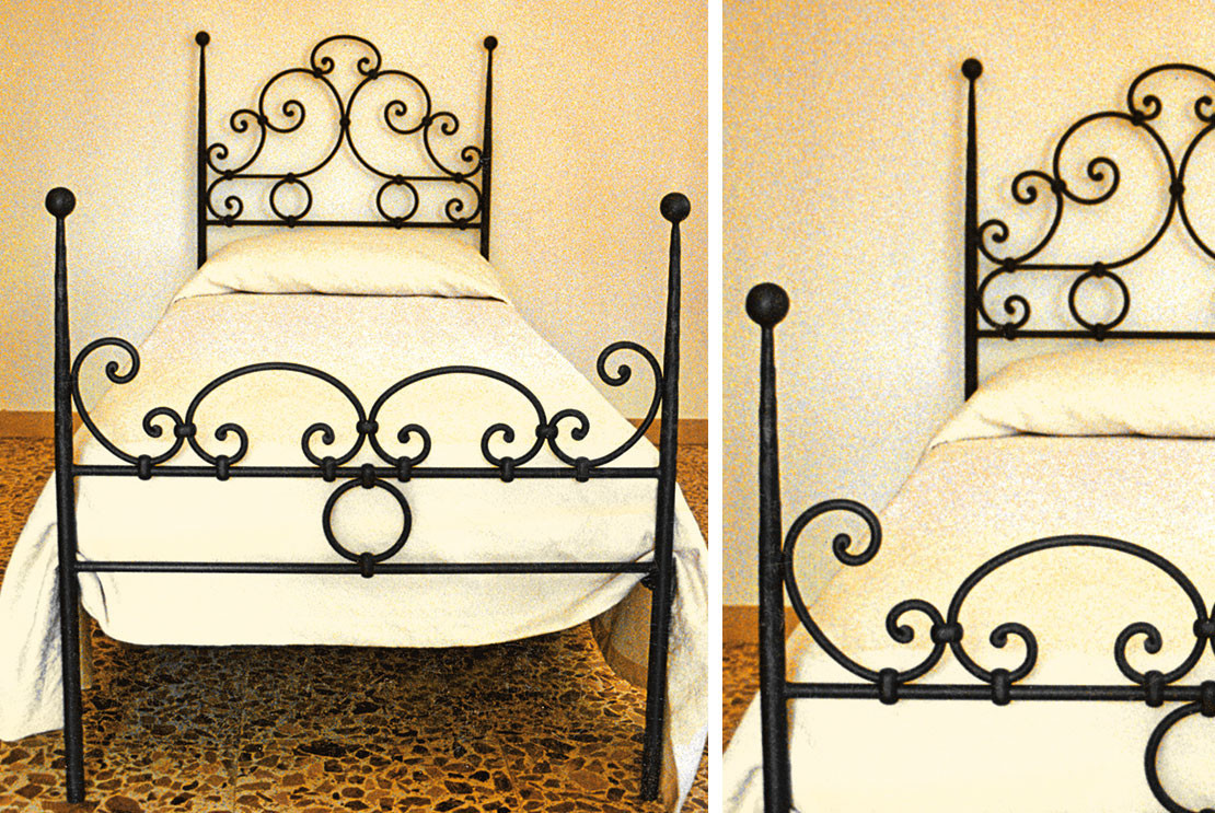 Single bed in hand-forged wrought iron with Oriental style appeal - Buy Isotta by Artigianfer Spello