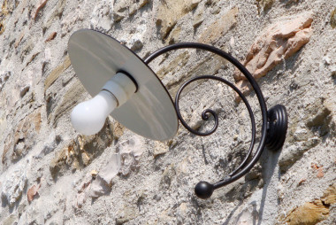 Hand-forged wrought iron outdoor wall light for front porch - Buy Artù by Artigianfer Spello Italy