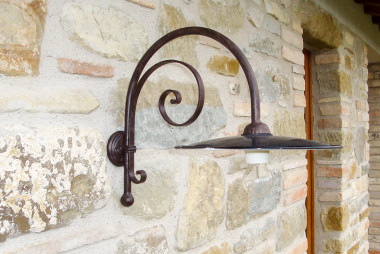 Outdoor wall lamp in hand forged wrougt iron - Buy Arena by Artigianfer Spello Italy