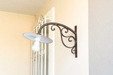 Traditional wrought iron outdoor wall lamp that doesn't go out of fashion - For sale Pompei by Artigianfer Spello Italy