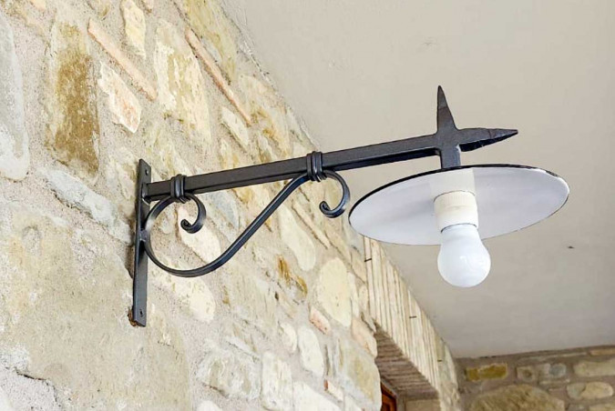Classic hand-forged wrought iron outdoor wall light - Buy Ginesio by Artigianfer Spello Italy