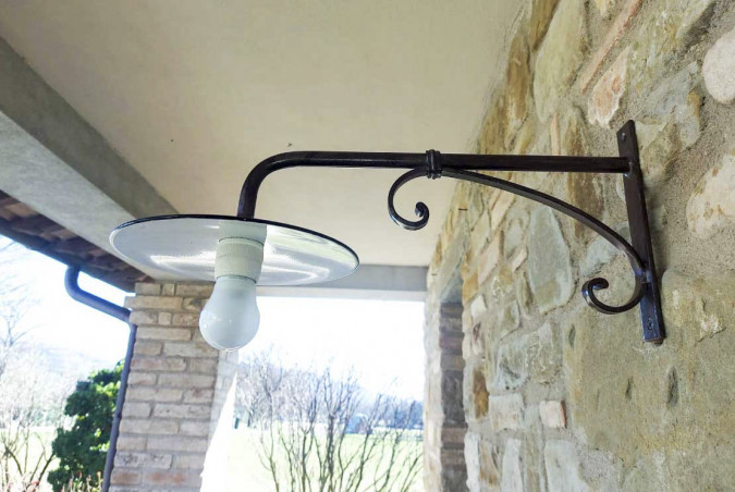 Elegant garden wall lamp in hand forged wrought iron - buy Tivoli by Artigianfer Spello