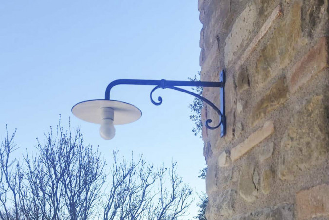 Elegant garden wall lamp in hand forged wrought iron - buy Tivoli by Artigianfer Spello