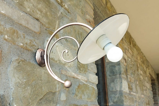 Hand-forged wrought iron outdoor wall light for front porch - Buy Impero by Artigianfer Spello Italy