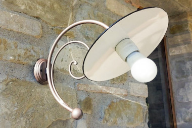 Outdoor wall light in hand wrought iron for front porch - For sale Impero by Artigianfer Spello Italy