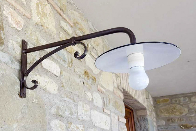 Elegant garden wall lamp in hand forged wrought iron - buy Tivoli by Artigianfer Spello