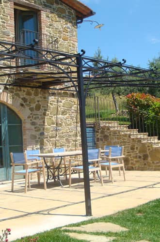 Custom wrought iron pergola made for a private home - Artigianfer Spello Umbria